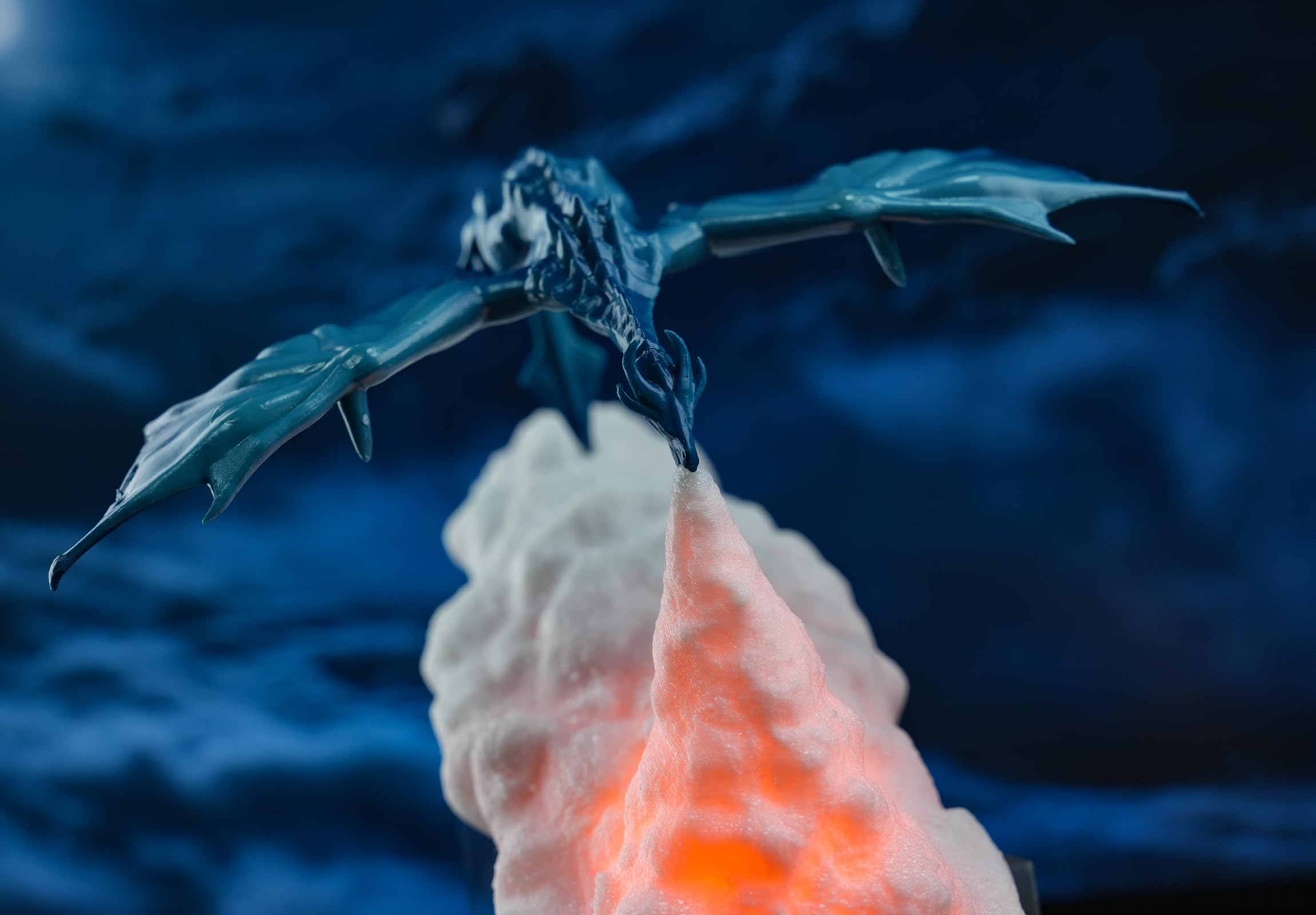 3D Printed Fire Dragon LED Night Light - USB Rechargeable Moon Lamp for Kids Bedroom Decor | Perfect Gift for Boys and Girls | Creates Magical Atmosphere for Bedtime, Gaming Rooms & Fantasy Themed Spaces