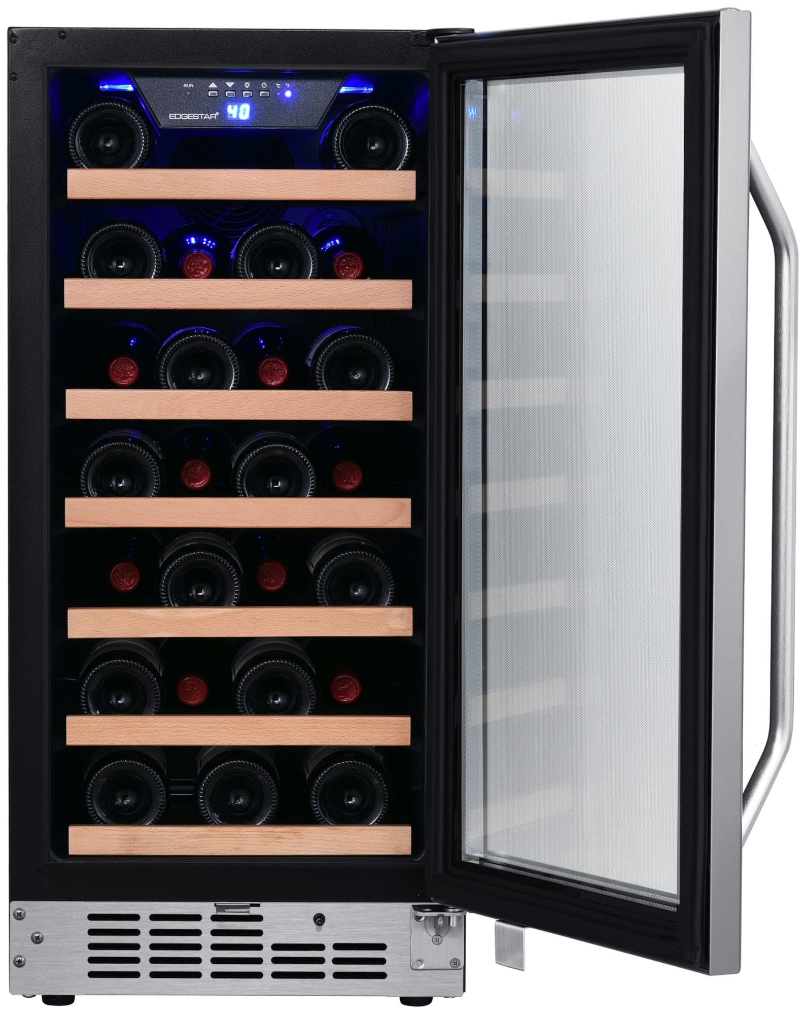 EdgeStar CWR302SZ 15 Inch Wide 25 Bottle Built-In Wine Cooler - Compact Under Counter Wine Fridge for Kitchen, Bar & Dining Room - Perfect for Home & Commercial Use