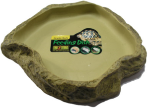 Exo Terra Large Reptile Feeding Dish - Durable Plastic Food Bowl for Lizards, Snakes & Amphibians - Perfect for Terrariums & Vivariums (Use for Feeding Live Insects, Fruits & Veggies)