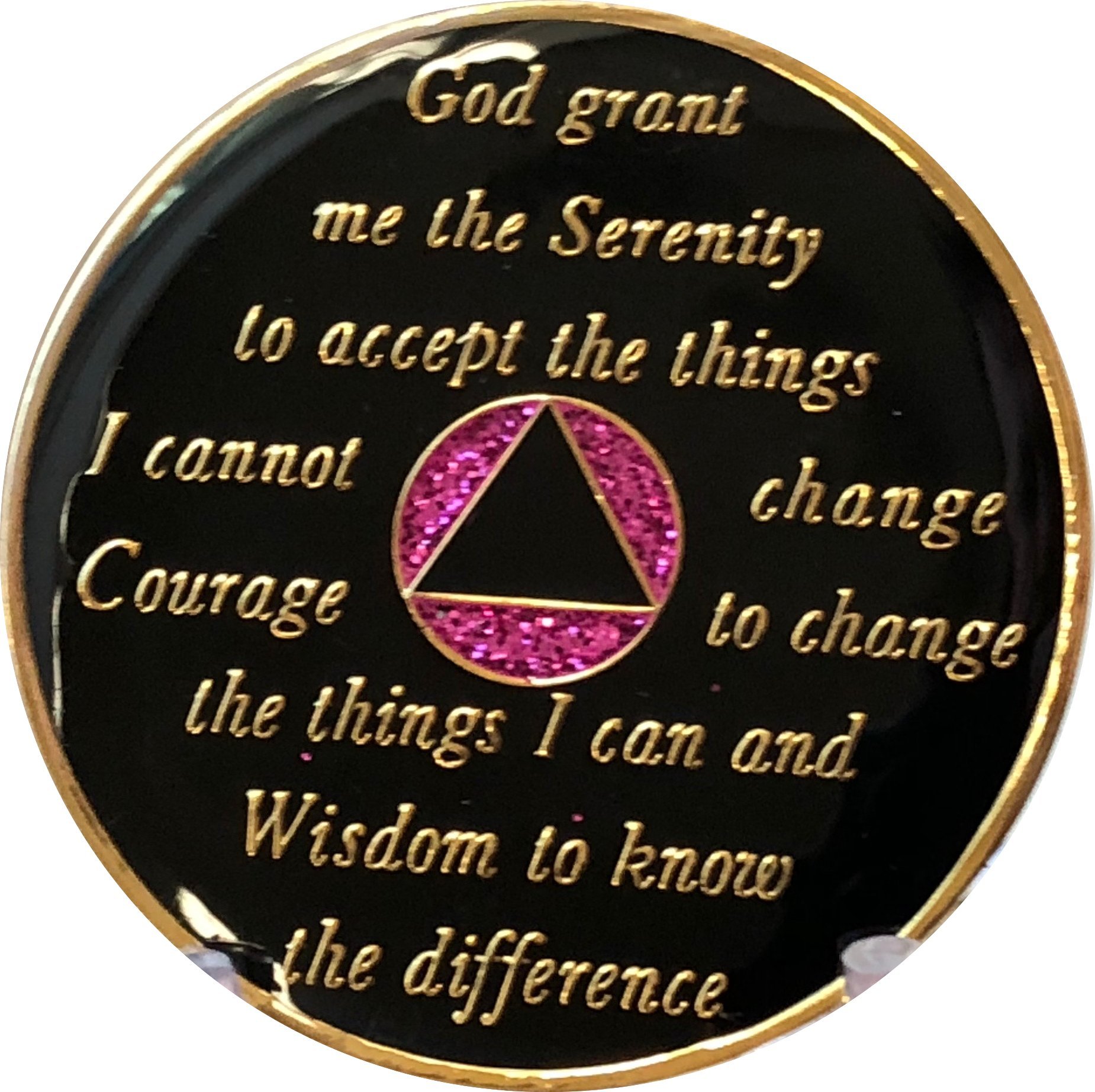 16 Year AA Medallion Glitter Pink Tri-Plate Poker Chip XVI - Perfect for Casino Nights, Poker Tournaments, and Collectible Displays