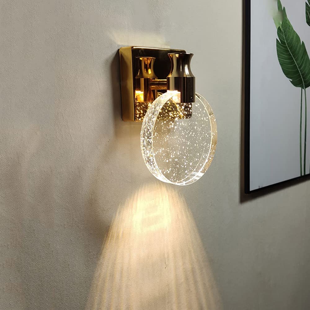Elegant Crystal Wall Lamp - LED Vanity Lights for Bathroom, Bedroom & Living Room | Modern Mirror Lighting for Makeup & Decor | Energy-Efficient Fixture for Home & Spa Use