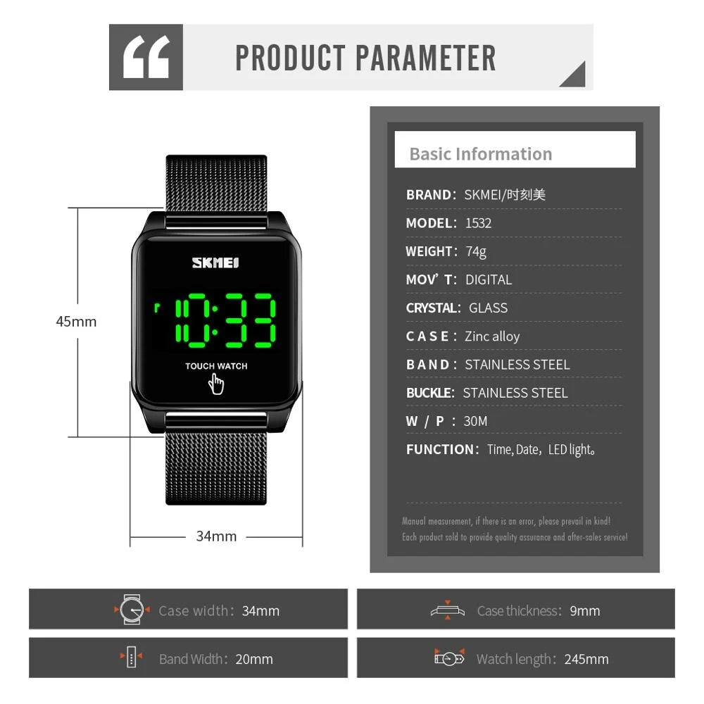 Touch Watch 1532 - Smart Touchscreen Watch with Fitness Tracker & Heart Rate Monitor - Perfect for Running, Workouts & Daily Activity Tracking