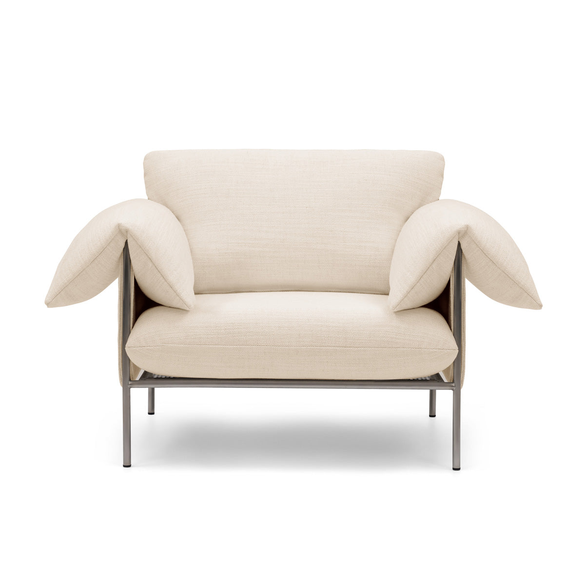 Modern Brushed Steel Frame Armchair - Sleek & Durable Dining Chair for Kitchen, Living Room, or Office - Comfortable Seating with Contemporary Design