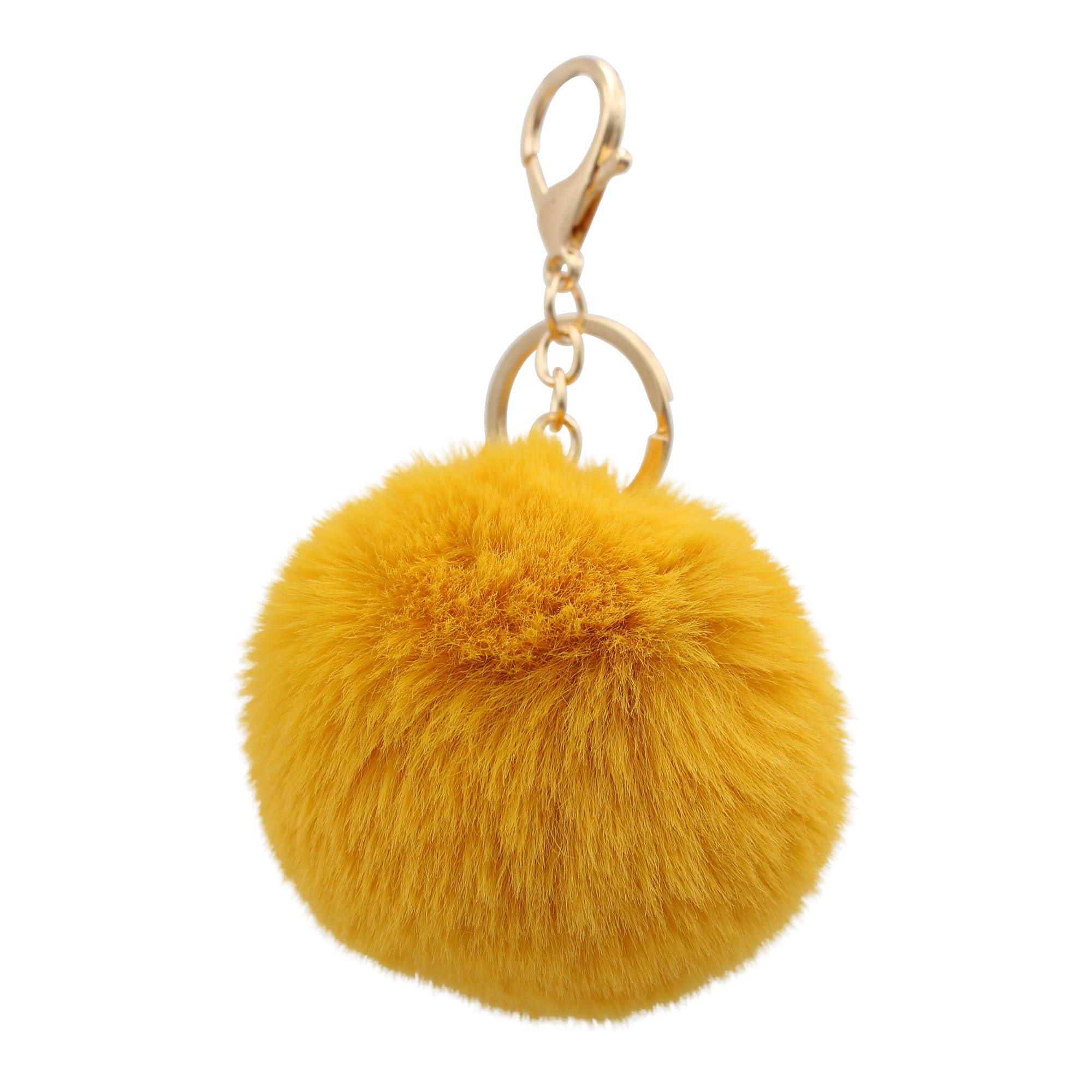 Faux Fur Pom Pom Keychain for Women & Girls - Soft Realistic Sicilian Style Key Ring for Backpacks, Purses, Gifts - Perfect for School, Travel & Everyday Accessories
