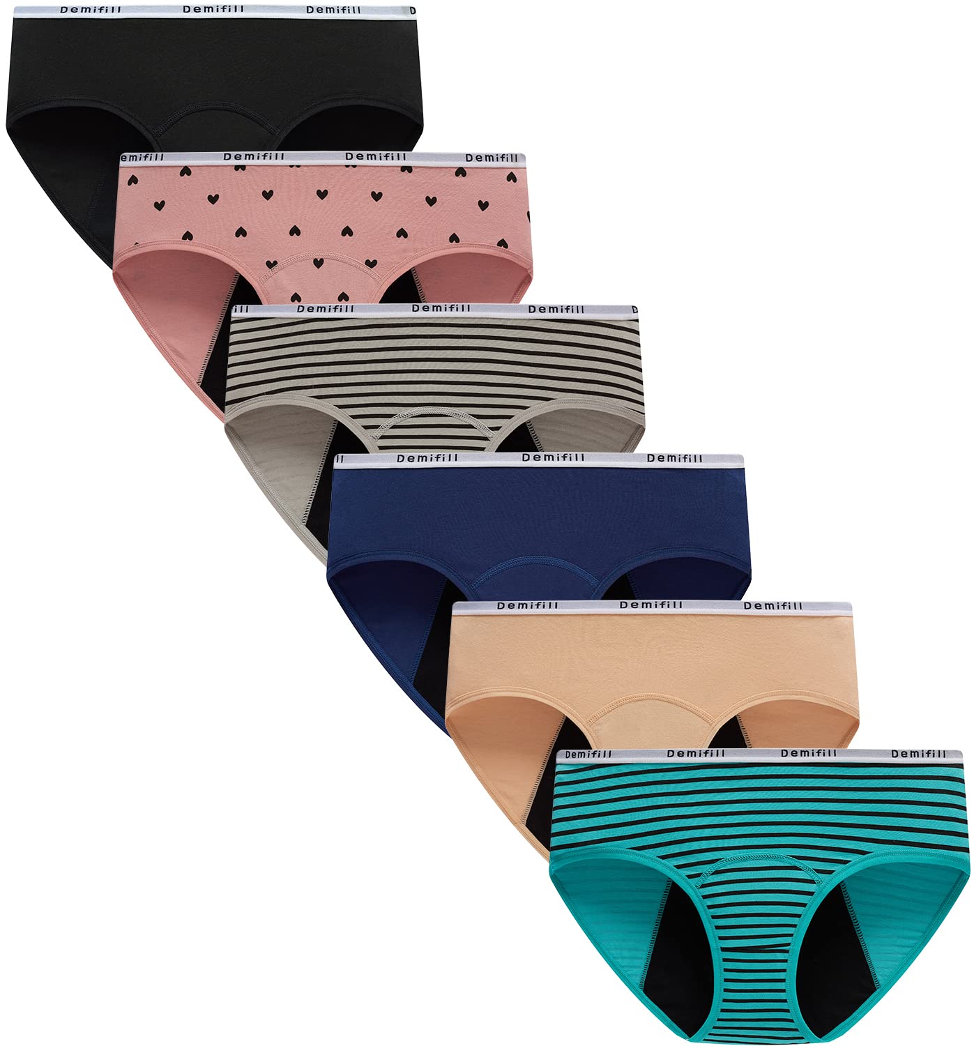 **Demifill Teen Girls Period Panties - Soft & Comfortable First Period Starter Underwear for Juniors - Ideal for School, Sleepovers & Active Days**