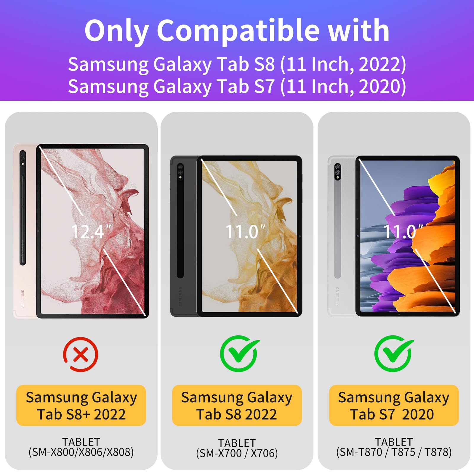 Cute Floral Folio Case for Samsung Galaxy Tab S8/Tab S7 11 Inch - Kawaii Girly Design with Pencil Holder, Protective Cover for Women & Girls (2020/2022 Models) - Perfect for School, Work & Travel