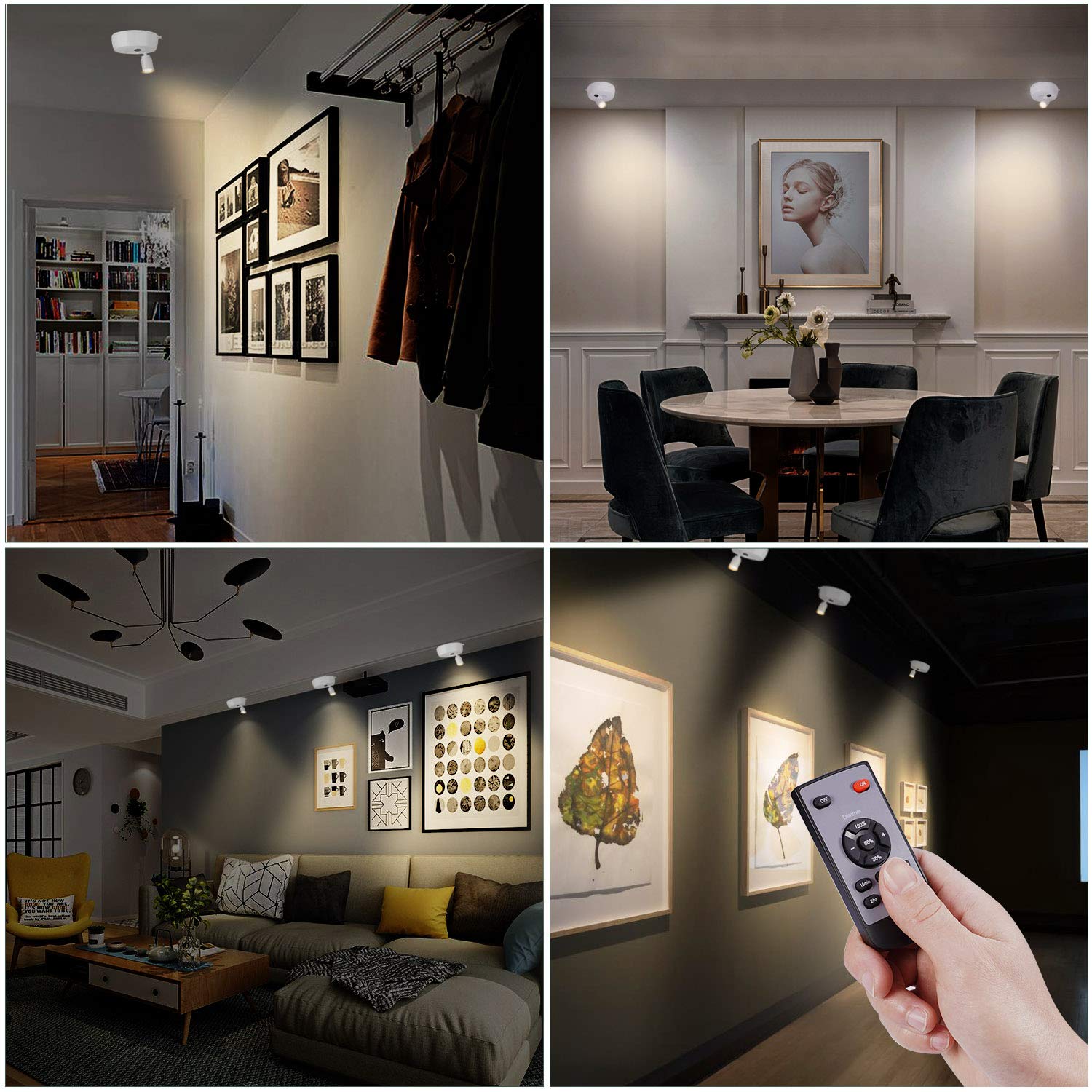 Wireless LED Picture Light with Remote - Battery Powered Artwork Lighting for Paintings, Spot Lights for Indoor Use, Puck & Closet Lights - Perfect for Galleries, Museums, and Home Decor