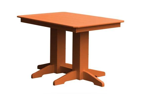 A & L Furniture Dining Table with Free 2 Umbrella Holes - Perfect for Outdoor Patio, Garden, and Backyard Dining