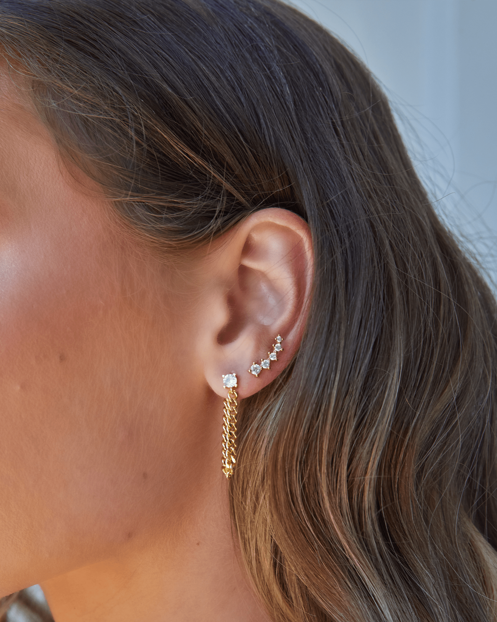 Izoa Annie Drop Stud Earrings - 14K Gold Plated Elegant Dangle Earrings for Women | Perfect for Parties, Weddings & Everyday Wear