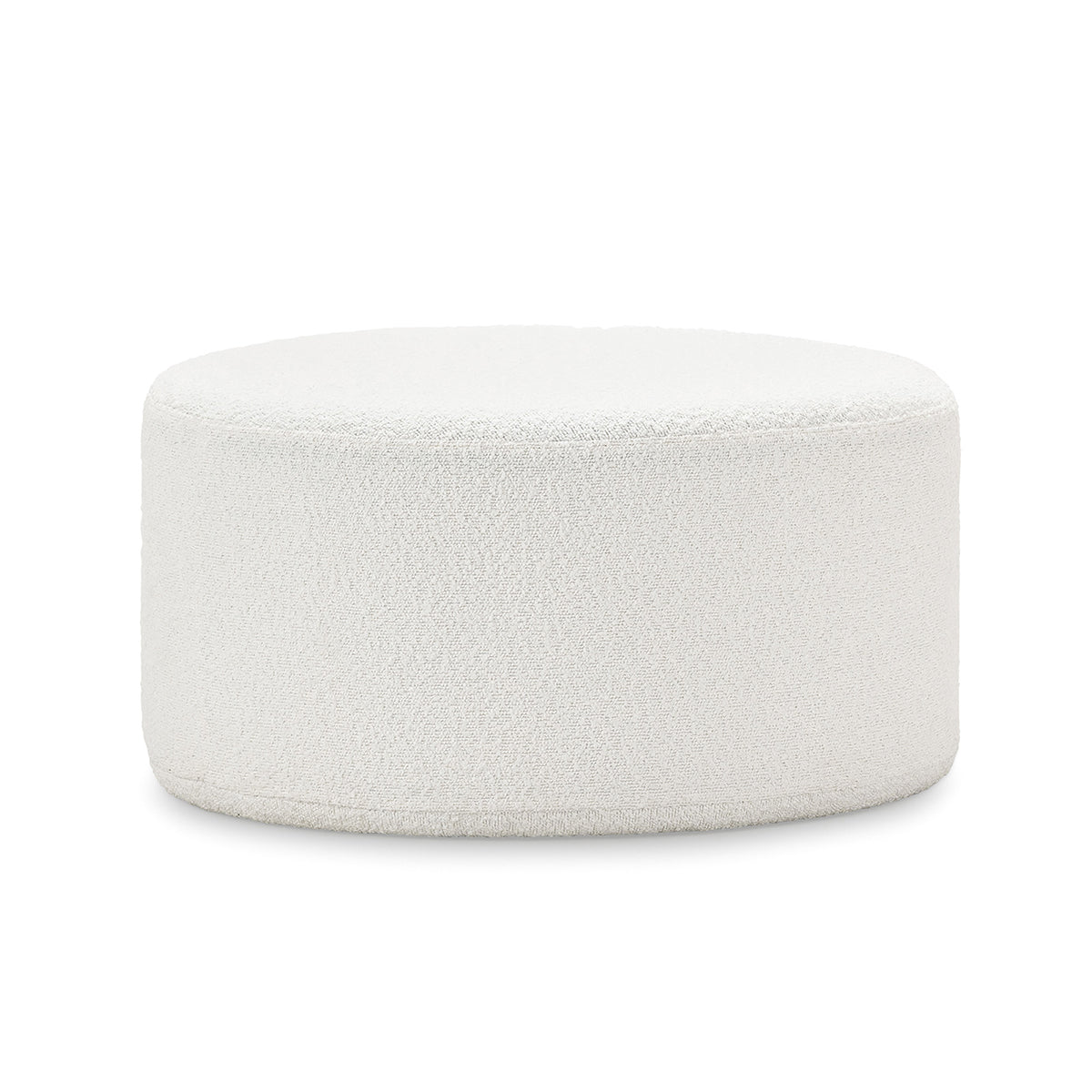Freya Boucle Ottoman - Modern Round Storage Footstool with Soft Chenille Fabric for Living Room, Bedroom & Nursery | Extra Seating & Stylish Home Decor