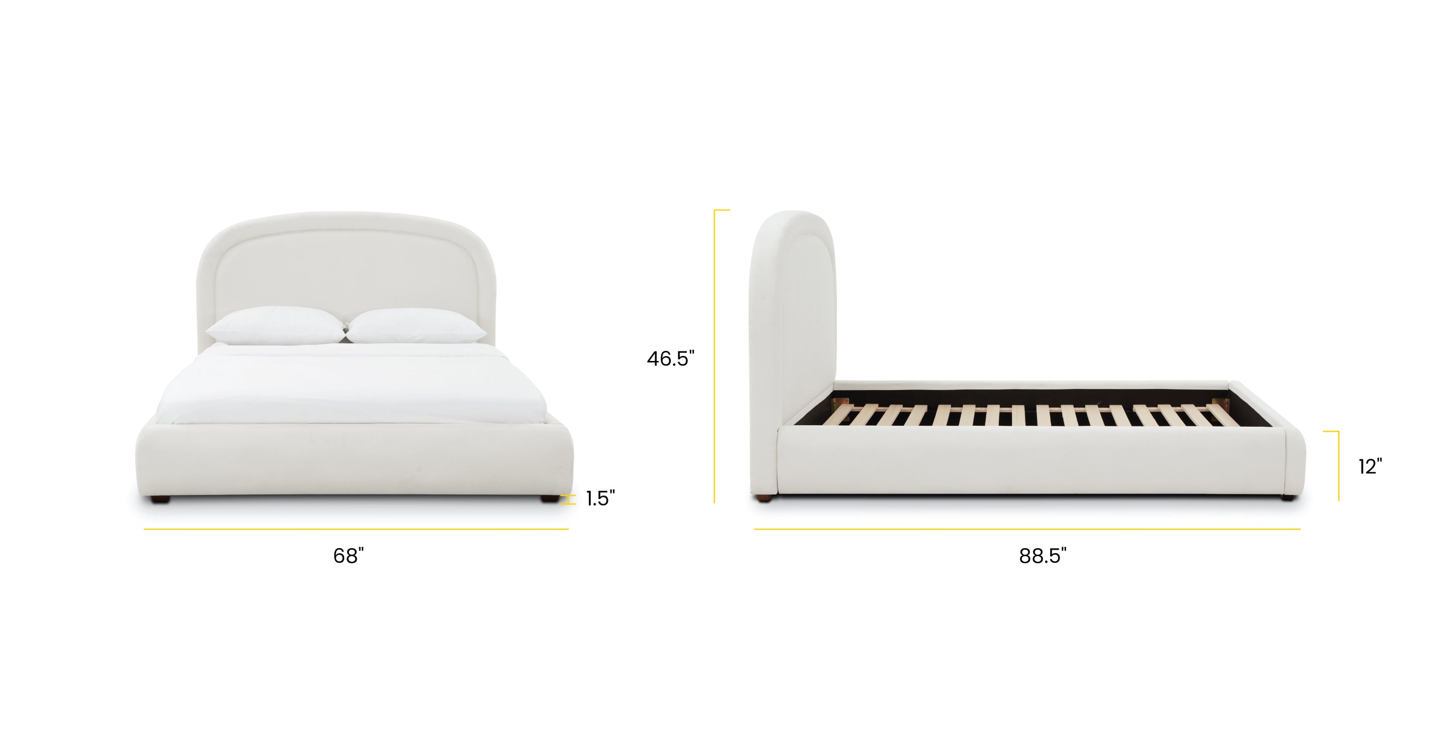 Plato Bed Frame - Queen Size, Sturdy Metal Platform Bed with Wooden Slats, Noise-Free Support, Easy Assembly - Perfect for Modern Bedrooms, Guest Rooms & Dormitories