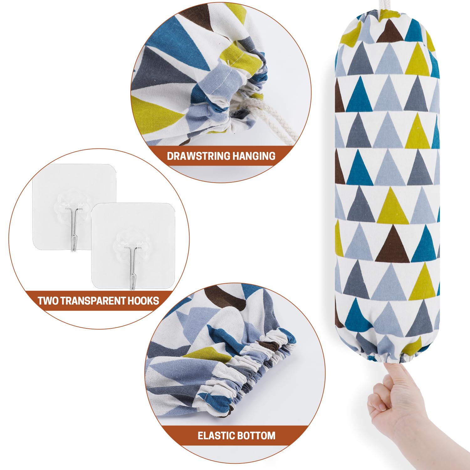 SWISSELITE 2-Pack Plastic Bag Holder - Reusable Wall Mount Grocery Bag Organizer & Storage Dispenser (22x9 Inch) - Perfect for Kitchen, Pantry, Garage & Supermarket Shopping Bag Organization