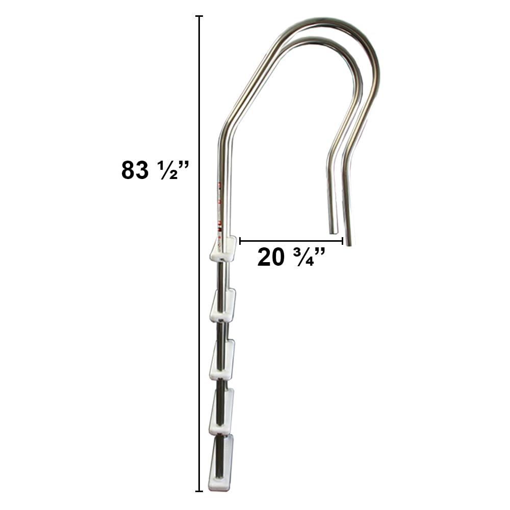Aqua Select Hi-Rise Reverse Bend Stainless Steel Pool Ladder with Resin Steps | Durable Above Ground Swimming Pool Access Ladder | Perfect for Easy Entry & Exit in Backyard Pools
