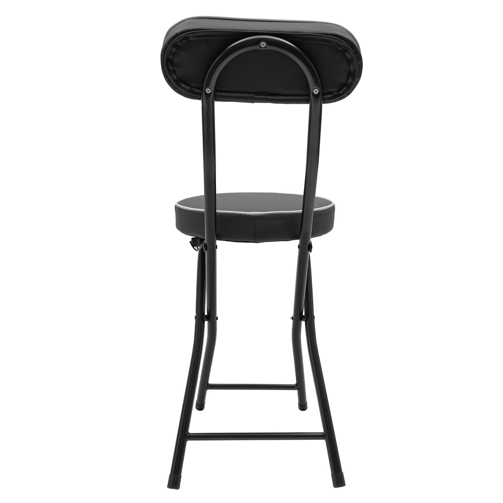 LOYALHEARTDY 4 Pack Foldable Stool with Backrest & Cushion - 18.9 Inch Portable Padded Bar Stool for Camping, Kitchen, Home Office, Outdoor, Parties & Events (Black)