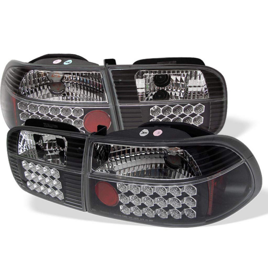 Spyder LED Tail Lights for Honda Civic 2/4DR 1992-1995 - Black Pair ALT-YD-HC92-24D-LED-BK (5004628) | Upgrade Your Car's Rear Lighting for Enhanced Style & Safety