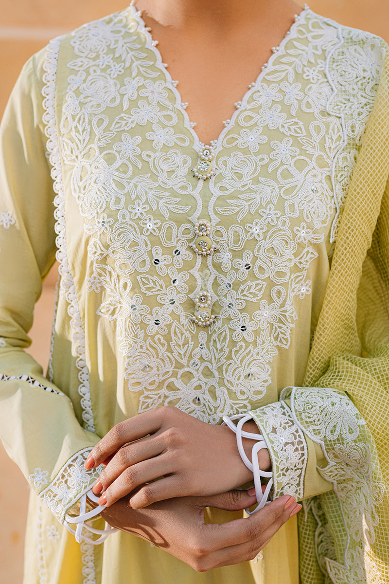 Lime Whisper 2-Piece Set (Shirt & Dupatta) - Elegant Women's Ethnic Wear for Festivals, Weddings & Special Occasions