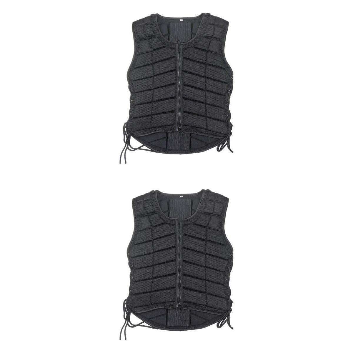 TOOYFUL 2-Piece EVA Padded Equestrian Riding Vest for Adults - Breathable & Adjustable Zipper Waistcoat for Horseback Riding, Training & Outdoor Sports