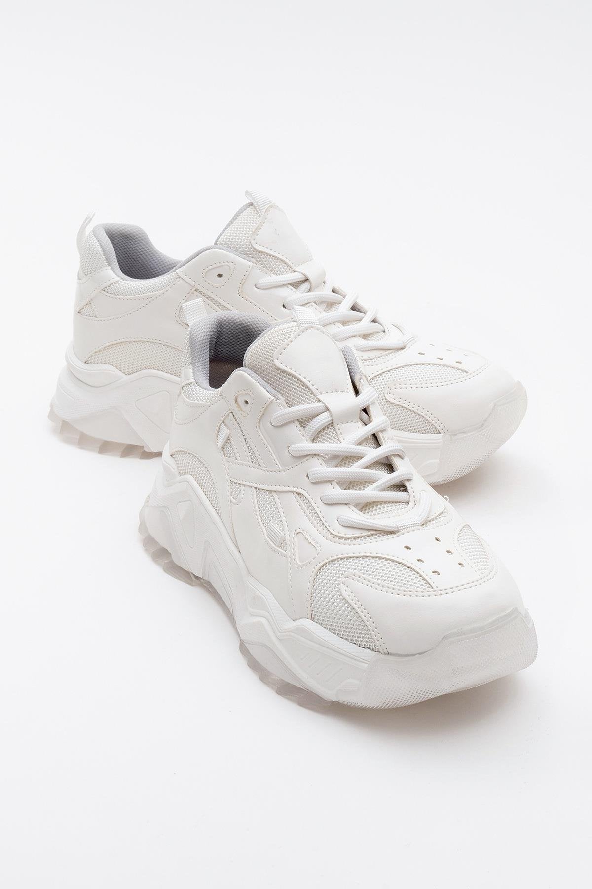 Loretta Women's White Platform Sneakers - Fashion Chunky Sneakers for Women, Comfortable Casual Walking Shoes, Perfect for Streetwear, Workout & Everyday Outfits