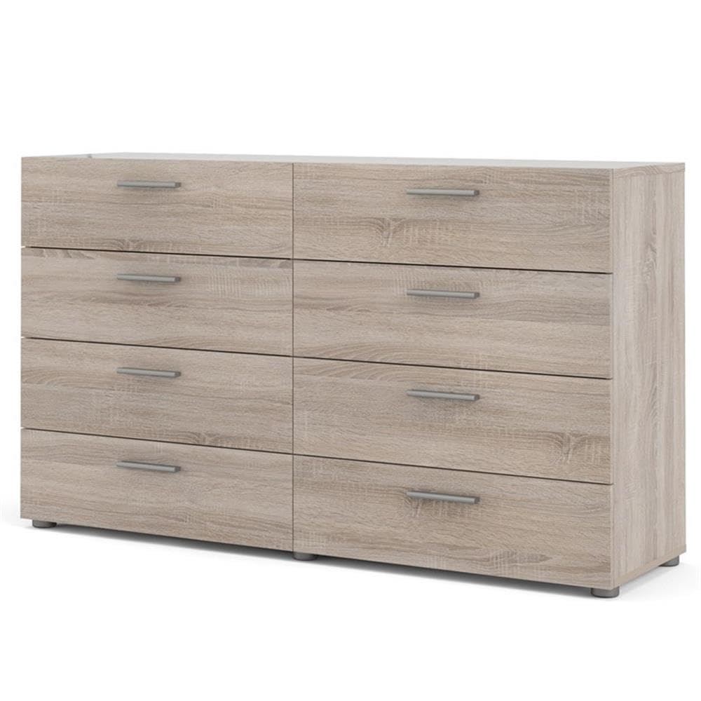 Home Square 4-Piece Bedroom Set with 8-Drawer Dresser, 4-Drawer Chest & Two 2-Drawer Nightstands in Truffle Finish - Complete Modern Bedroom Furniture for Master Suite, Guest Room or Apartment