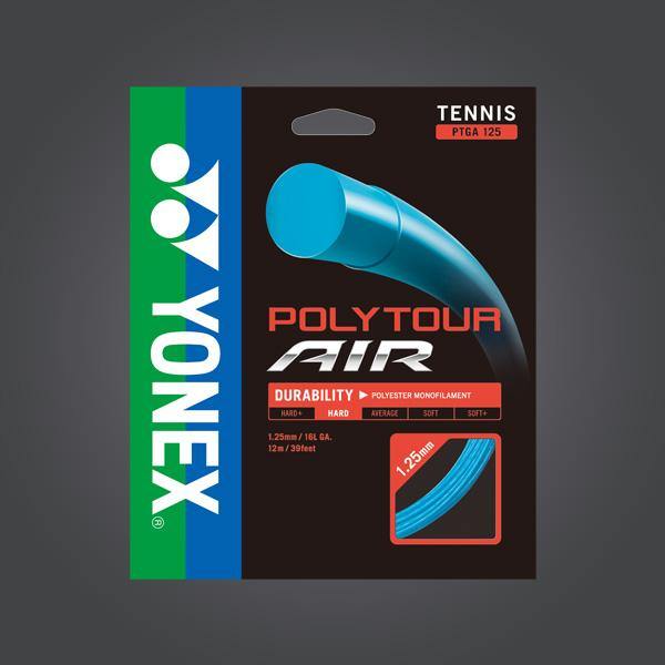 Yonex Polytour Air 125 Tennis Strings - Blue | High-Performance Tennis Racket Strings for Pro Players & Enthusiasts | Perfect for Competitive Matches & Training Sessions
