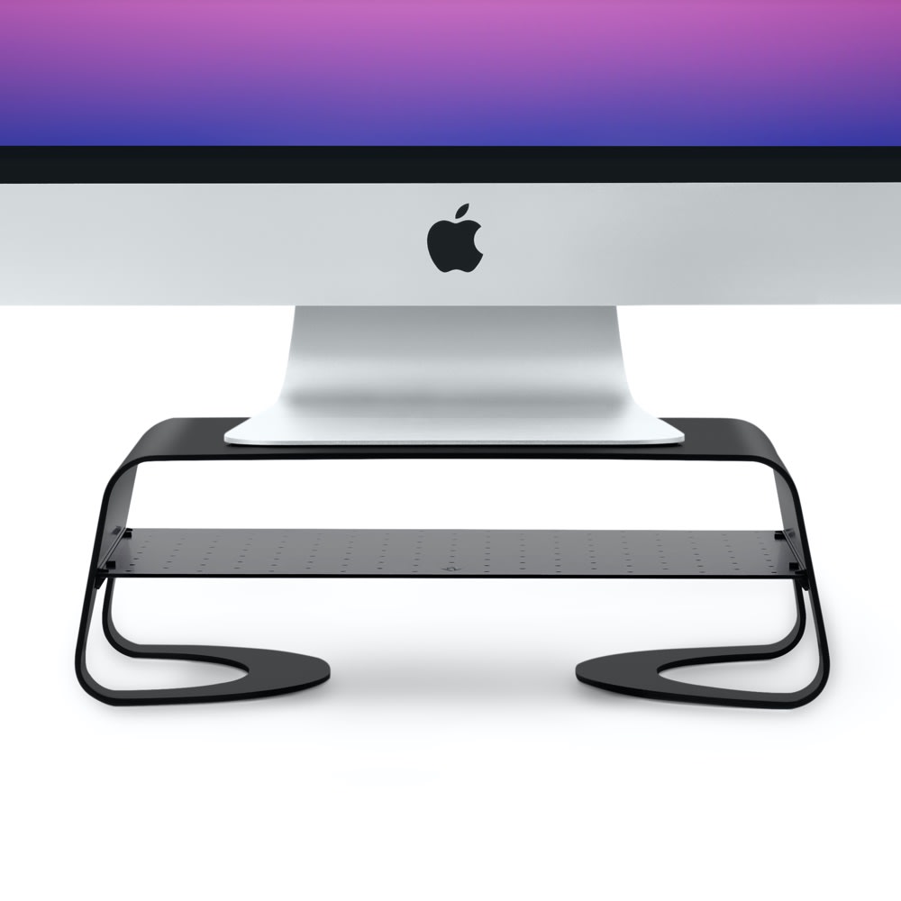 Twelve South Curve Riser Stand for iMac & Computer Monitors - Adjustable Height Desktop Organizer for Home Office & Workspace Setup
