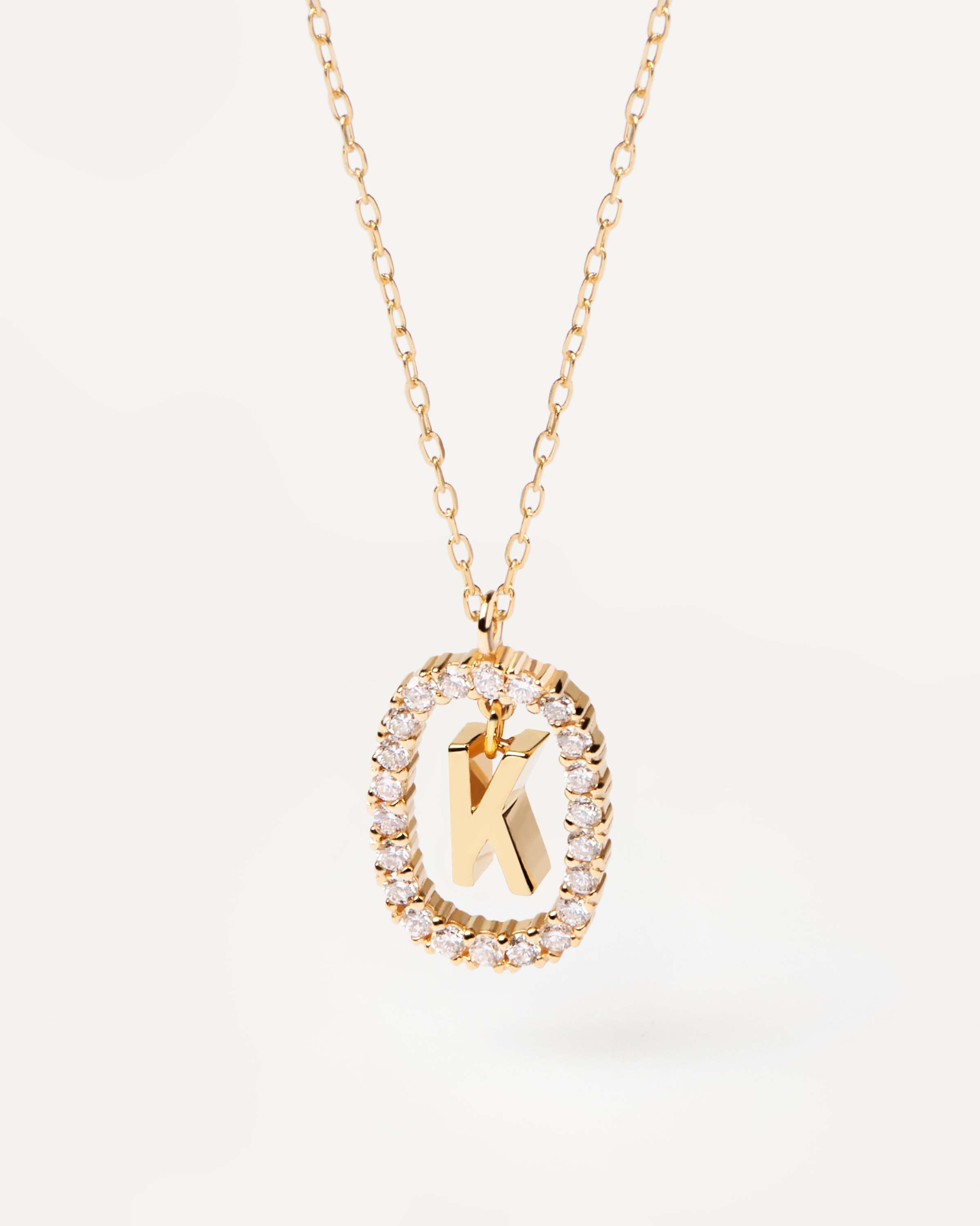 14K Gold Letter K Initial Necklace for Women - Elegant Diamond Accent Pendant - Perfect for Birthday, Anniversary & Valentine's Day Gifts