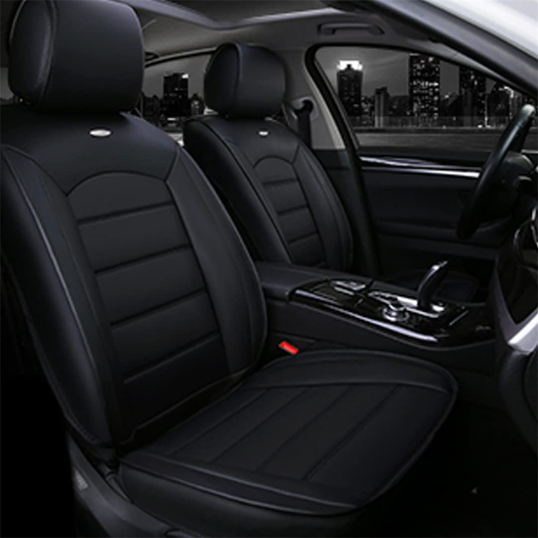 Premium PU Leather Car Seat Covers for Kicks - 5-Piece Full Set (Front & Rear Seats) - Waterproof, Soft & Durable Protection - Black Standard - Perfect for Daily Commuting, Road Trips & Family Protection