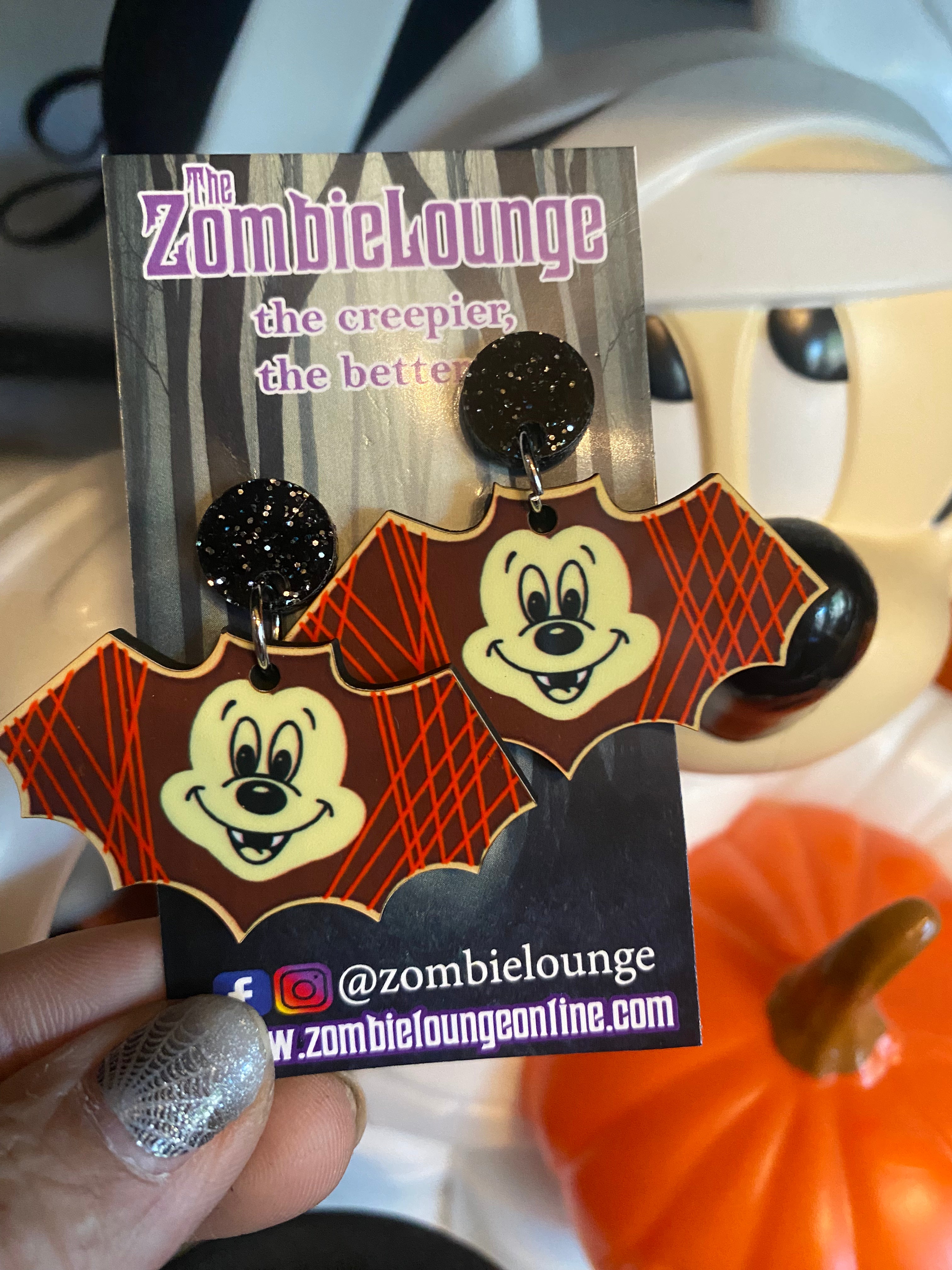 Vampire Bat Cookie Earrings - Halloween Gothic Jewelry for Women, Cute Bat-Shaped Cookie Dangle Earrings - Perfect for Halloween Parties, Cosplay & Gothic Fashion