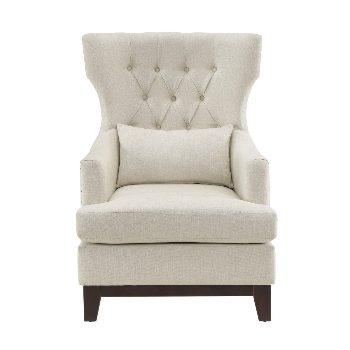 Adriano Collection Beige Accent Chair - Modern Upholstered Lounge Chair for Living Room, Bedroom & Office - Perfect for Reading Nook, Guest Seating or Home Decor