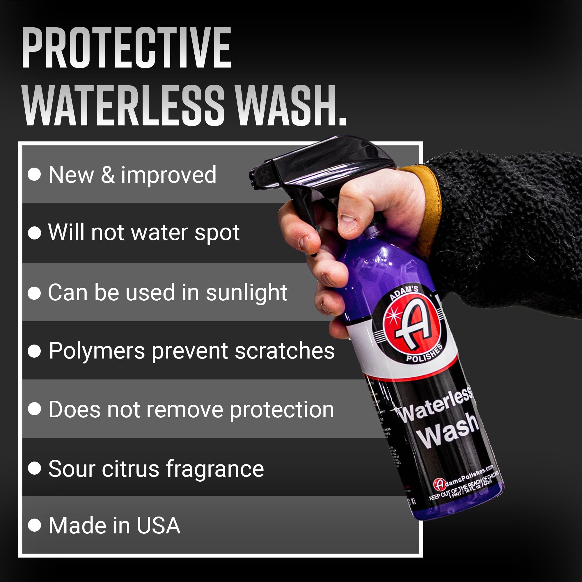 Adam's Waterless Car Wash Spray (5 Gallon) - Safe Ultra Slick Lubricating Formula for Car Detailing, Boat, Motorcycle & RV Cleaning | No Hose, Soap or Foam Cannon Needed | Perfect for Quick Wash, Road Trips & Water Conservation