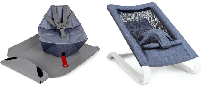Bombol Pop Up Baby Booster Seat and Bouncer Bundle - Portable Infant Feeding Chair & Play Seat for Home, Travel, and Outdoor Use