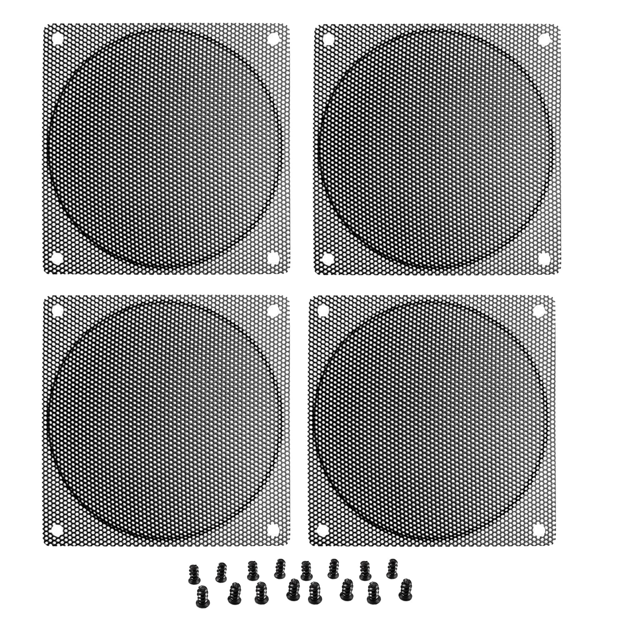 120mm Steel Mesh Filter Grill with 1.5mm Hole Diameter - Durable Black Metal Air Vent Cover for HVAC, PC Case, and Automotive Applications