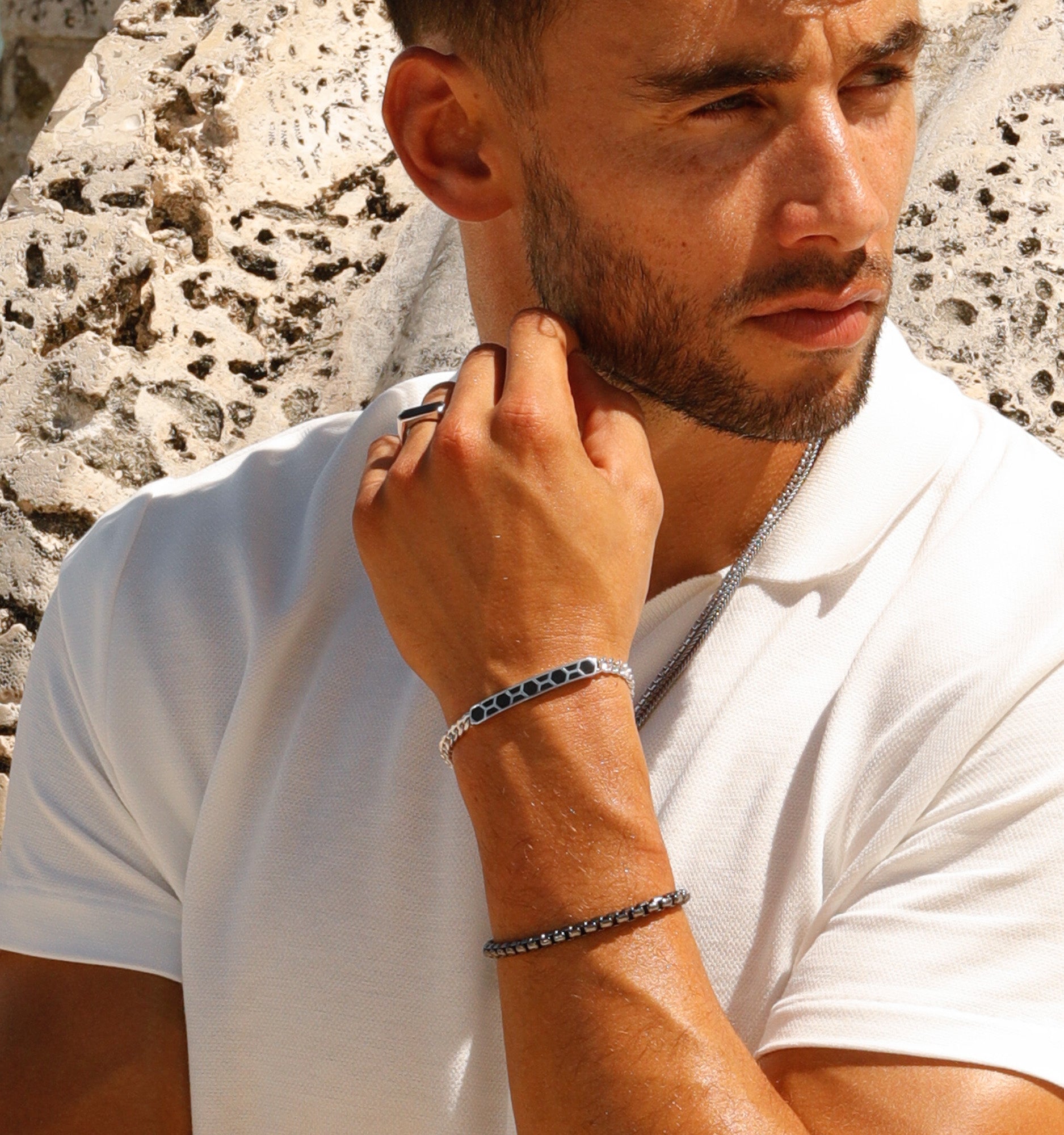 Black Rhodium Box Chain Bracelet for Men & Women - Elegant & Durable Jewelry for Everyday Wear, Gifts & Special Occasions