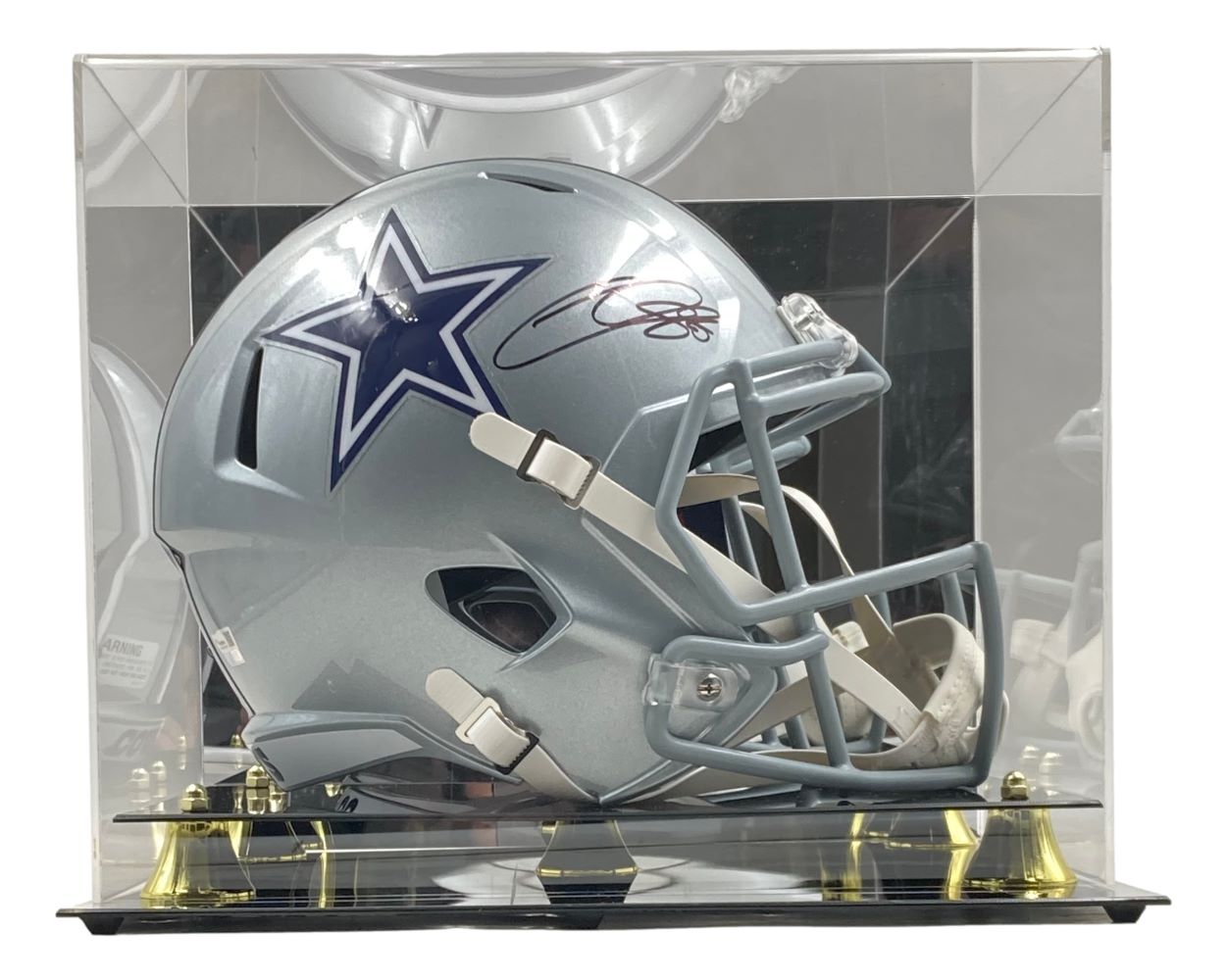 Authentic CeeDee Lamb Signed Dallas Cowboys Speed Replica Football Helmet with Display Case - Perfect for Collectors, Sports Memorabilia Fans, and Cowboys Enthusiasts