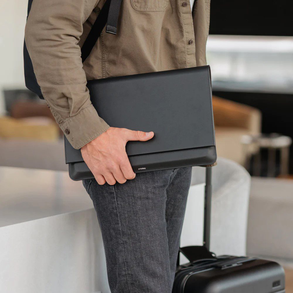 ORBITKEY Hybrid Laptop Sleeve & Desk Mat - Premium Black Protective Case for MacBook & Laptops (2 Size Options) - Perfect for Office, Travel & Home Workspace Organization