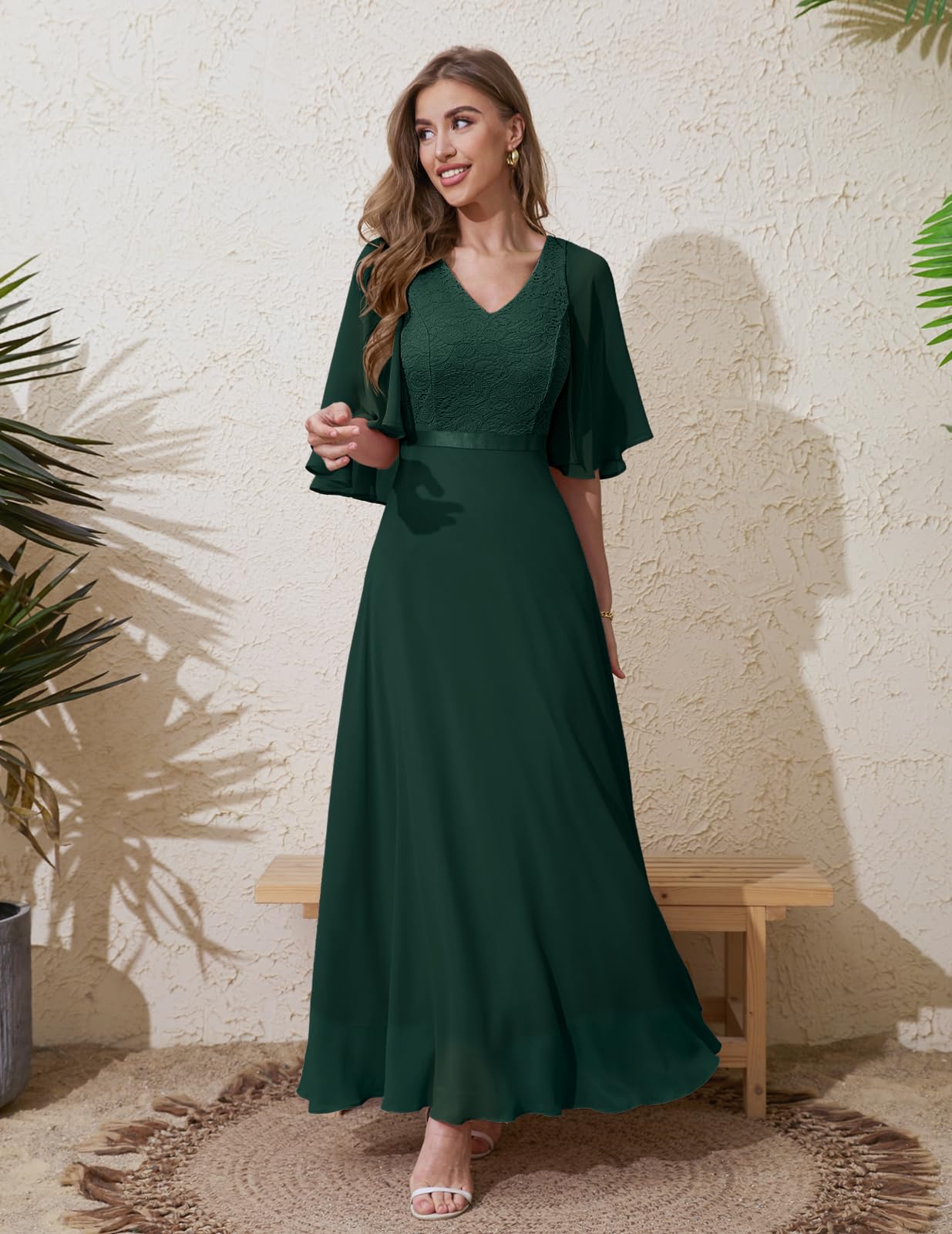 DRESSTELLS Women's Wedding Guest Formal Dress - 2025 Summer Bridesmaid Party Long Prom Church Gown | Elegant Evening Wear for Weddings, Galas & Special Occasions