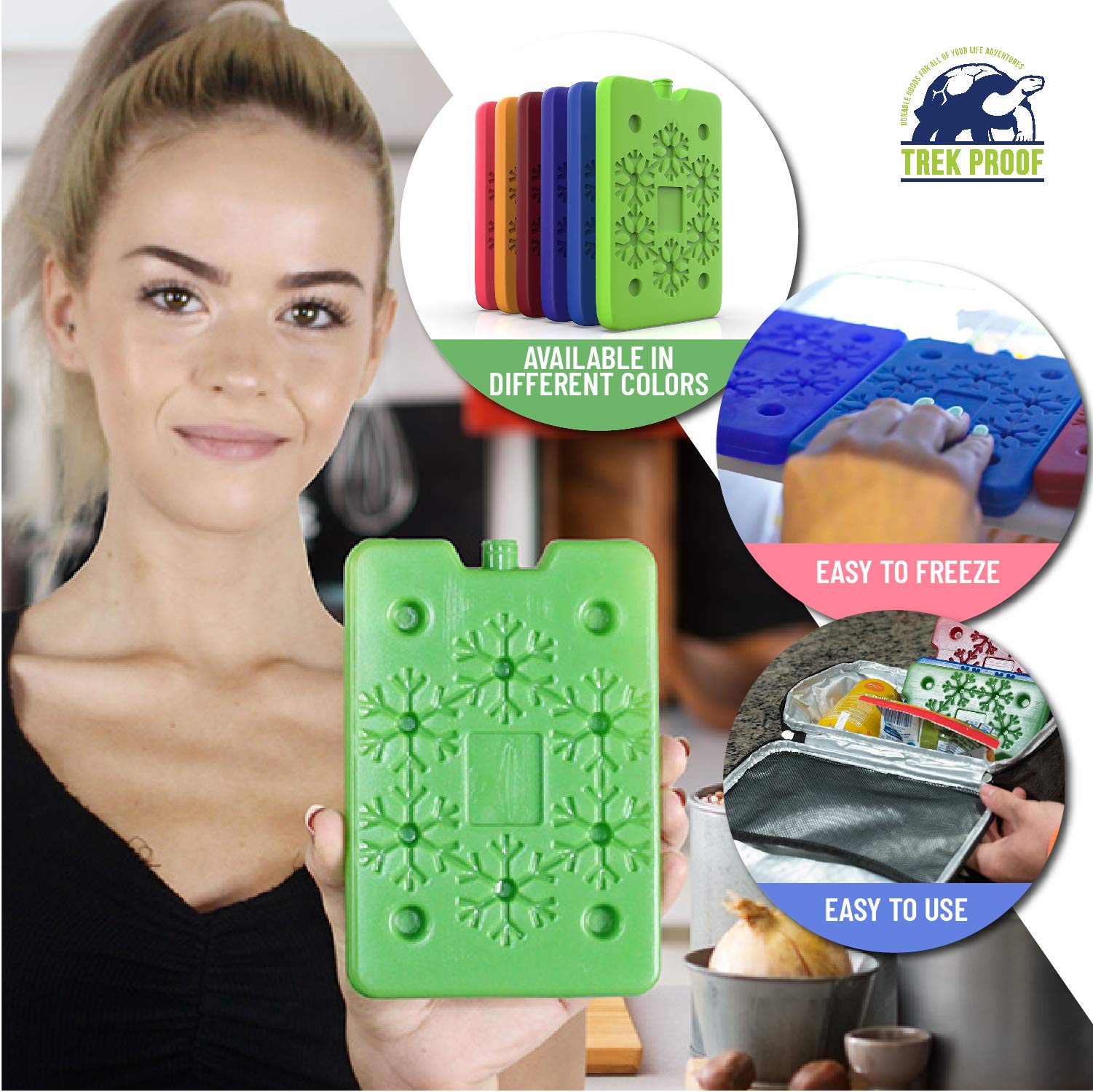 Reusable Ice Packs for Lunch Boxes & Coolers | Bento Lunch Box Freezer Packs for Work, School, Picnics & Camping | Small Cooling Gel Packs for Adults & Kids | Perfect for Keeping Food Fresh in Lunch Bags, Coolers & Travel Coolers