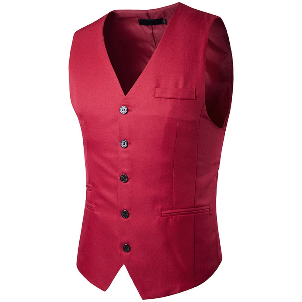 Men's Slim Fit Single Breasted Business Vest Waistcoat - Formal Office Wear & Wedding Attire for Stylish Professionals