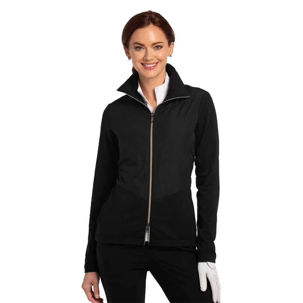 EP New York Mixed Media Chevron Women's Golf Jacket - Stylish & Water-Resistant Outerwear for Golfing, Casual Wear & Outdoor Activities