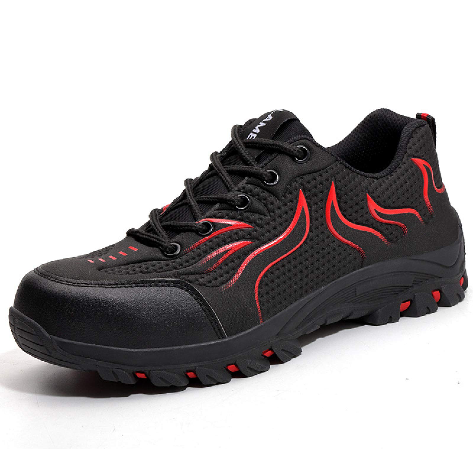 AGYE Industrial Construction Safety Shoes for Men & Women - Lightweight Breathable Steel Toe Work Sneakers (Red, Size 38) - Perfect for Construction Sites, Warehouses & Heavy Duty Work Environments