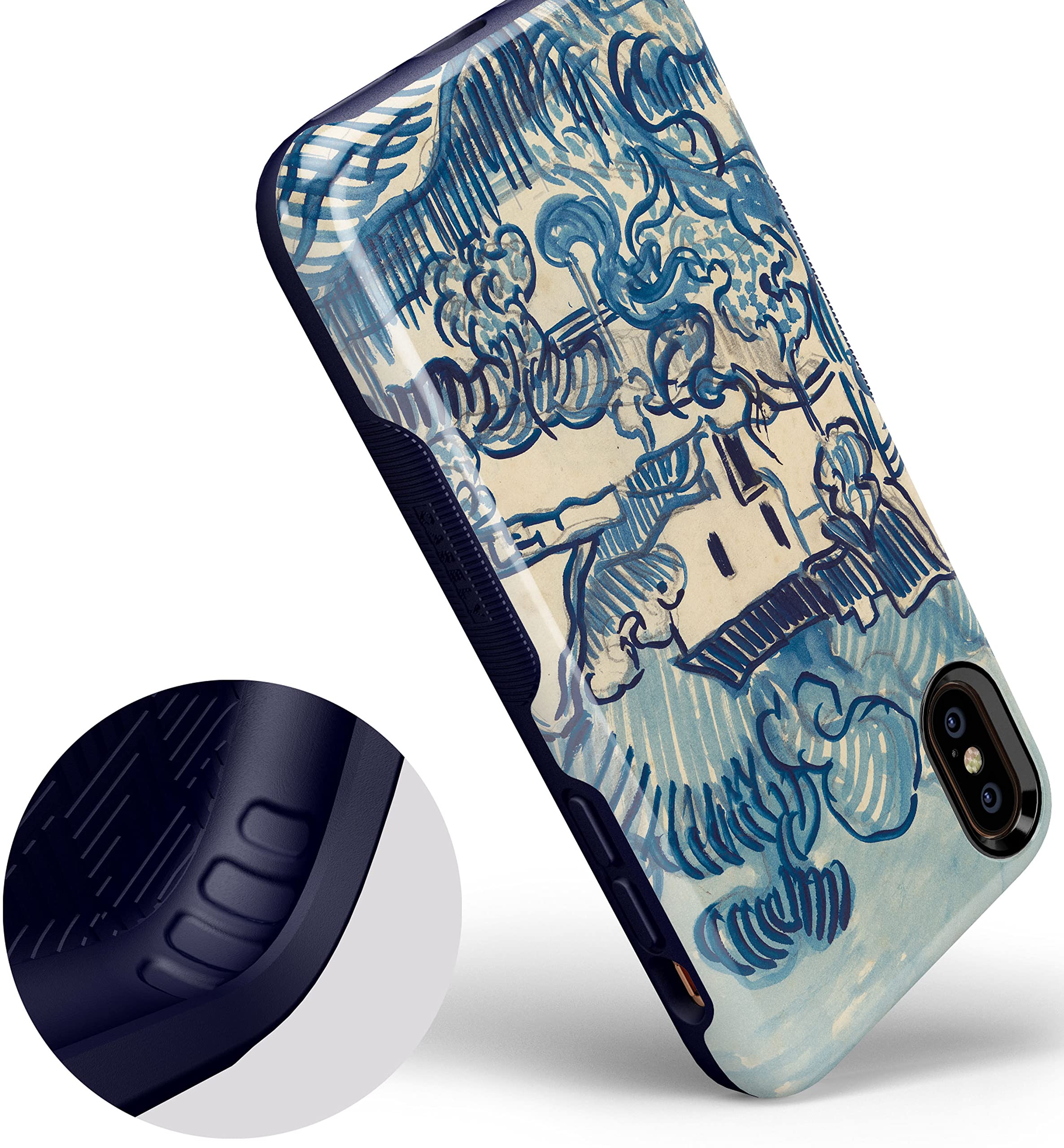 Van Gogh Landscape with Houses iPhone Xs Max Case - Premium Protective Phone Cover for iPhone Xs Max | Artistic Painting Design, Slim Fit, Shockproof | Perfect for Travel, Work & Everyday Use