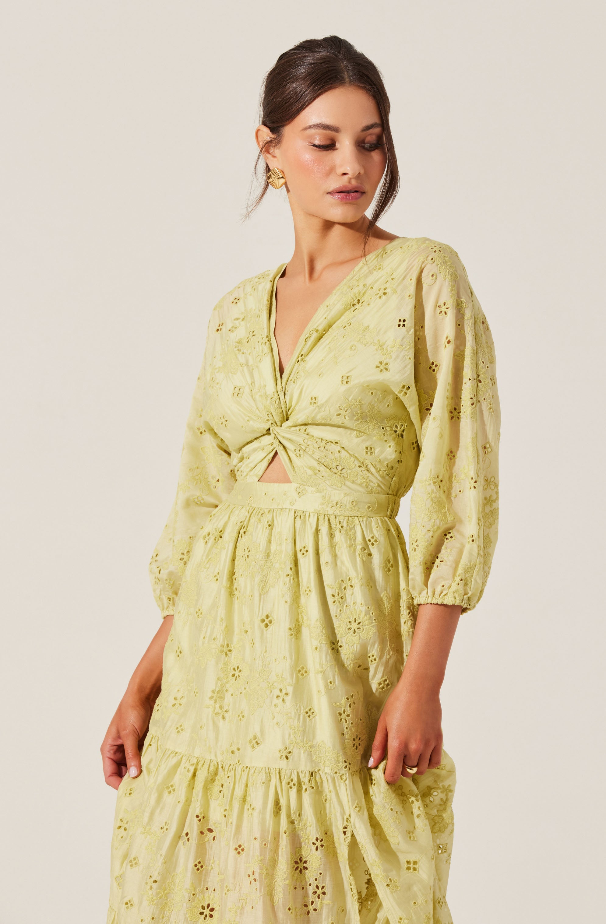 Jesalyn Floral Eyelet Maxi Dress for Women - Summer Boho Long Dress with Lace Trim - Perfect for Beach Vacation, Wedding Guest & Outdoor Events