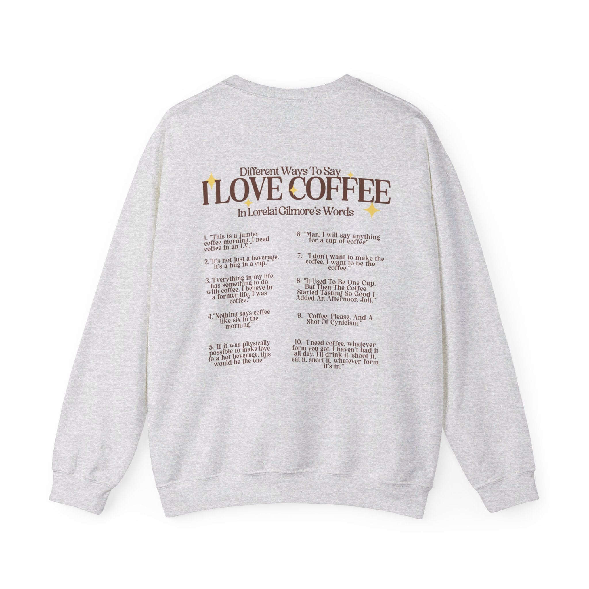 I Love Coffee Crewneck Sweatshirt - Soft & Comfortable Unisex Pullover for Coffee Lovers - Perfect for Casual Wear, Gifts & Coffee Shop Outings