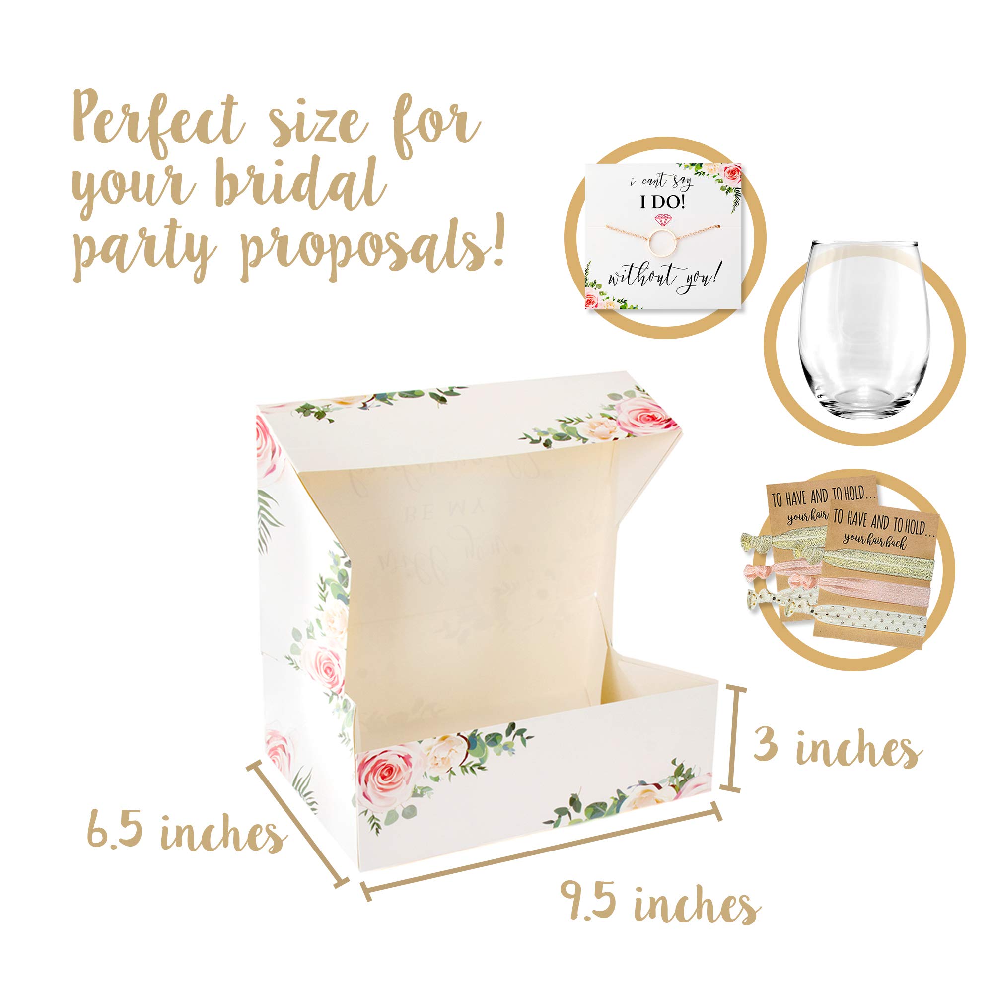 Bridesmaid Proposal Box Set (10 Pack) - 1 Maid of Honor Box & 9 Bridesmaid Proposal Boxes | Floral Wedding Party Gift Boxes for Bridesmaids, Bachelorette Parties & Wedding Planning