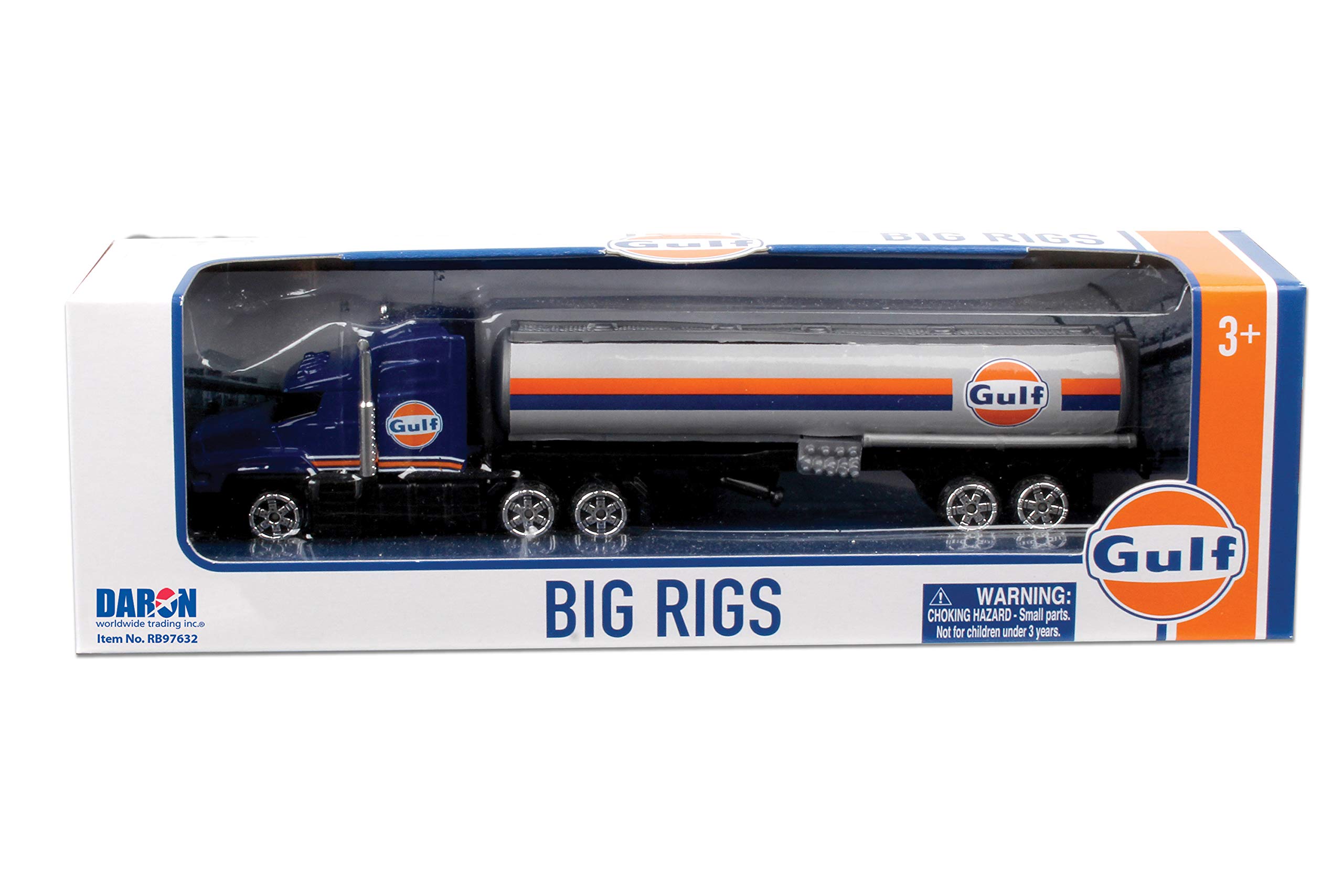 Daron Gulf Oil Tanker Truck Toy - 1:64 Scale Diecast Model Car with Realistic Details - Perfect for Kids Collectors & Display (Playtime, Gifts, Office Decor)