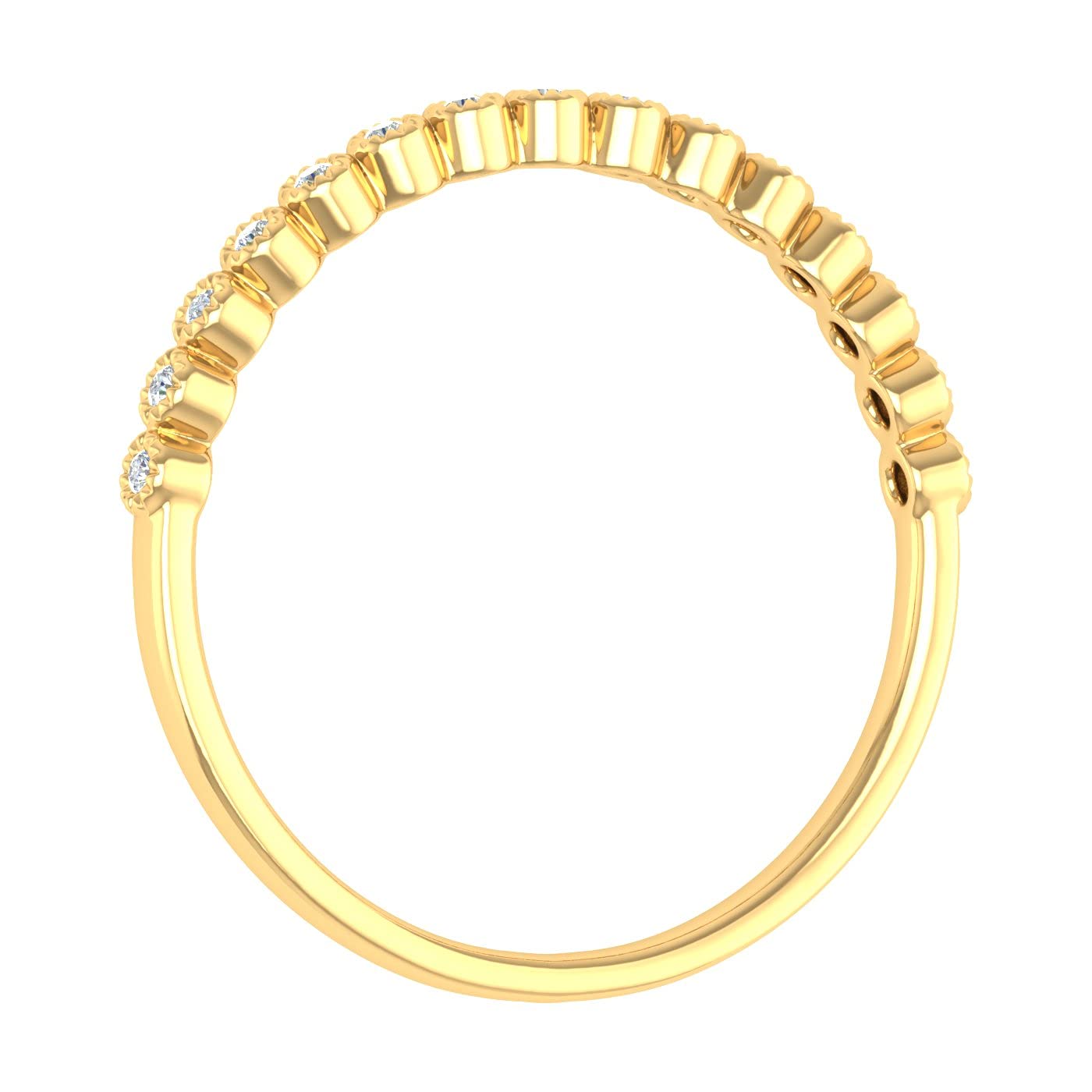 0.08 Carat Diamond Wedding Band Ring in 14K Gold (I1-I2 Clarity) - Elegant Bridal Jewelry for Engagement, Anniversary & Special Occasions