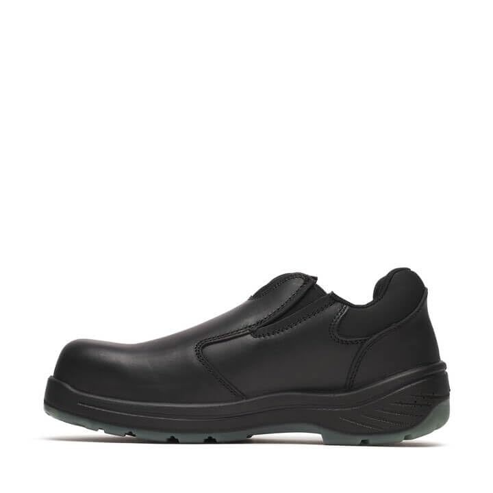 Thorogood Thoro-Flex Black Slip-On Safety Toe Work Shoes for Men & Women - Full-Grain Leather with Cushion Footbed | Slip, Oil & Puncture Resistant Outsole | Ideal for Construction, Warehouse & Industrial Work