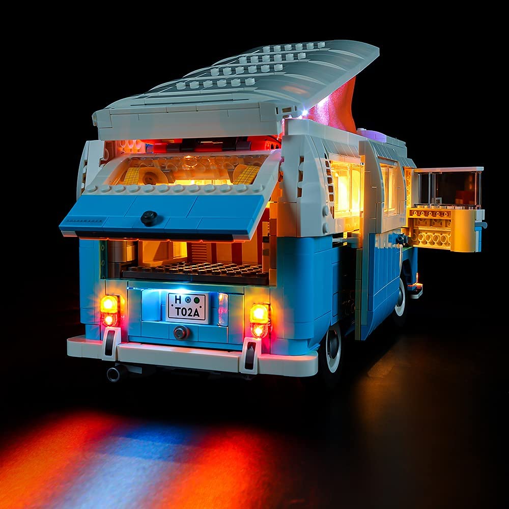 Kyglaring LED Lighting Kit for Lego Volkswagen T2 Camper Van 10279 Building Set - Compatible with RC Sound Version (Model Not Included) - Perfect for Enhancing Display & Nighttime Play
