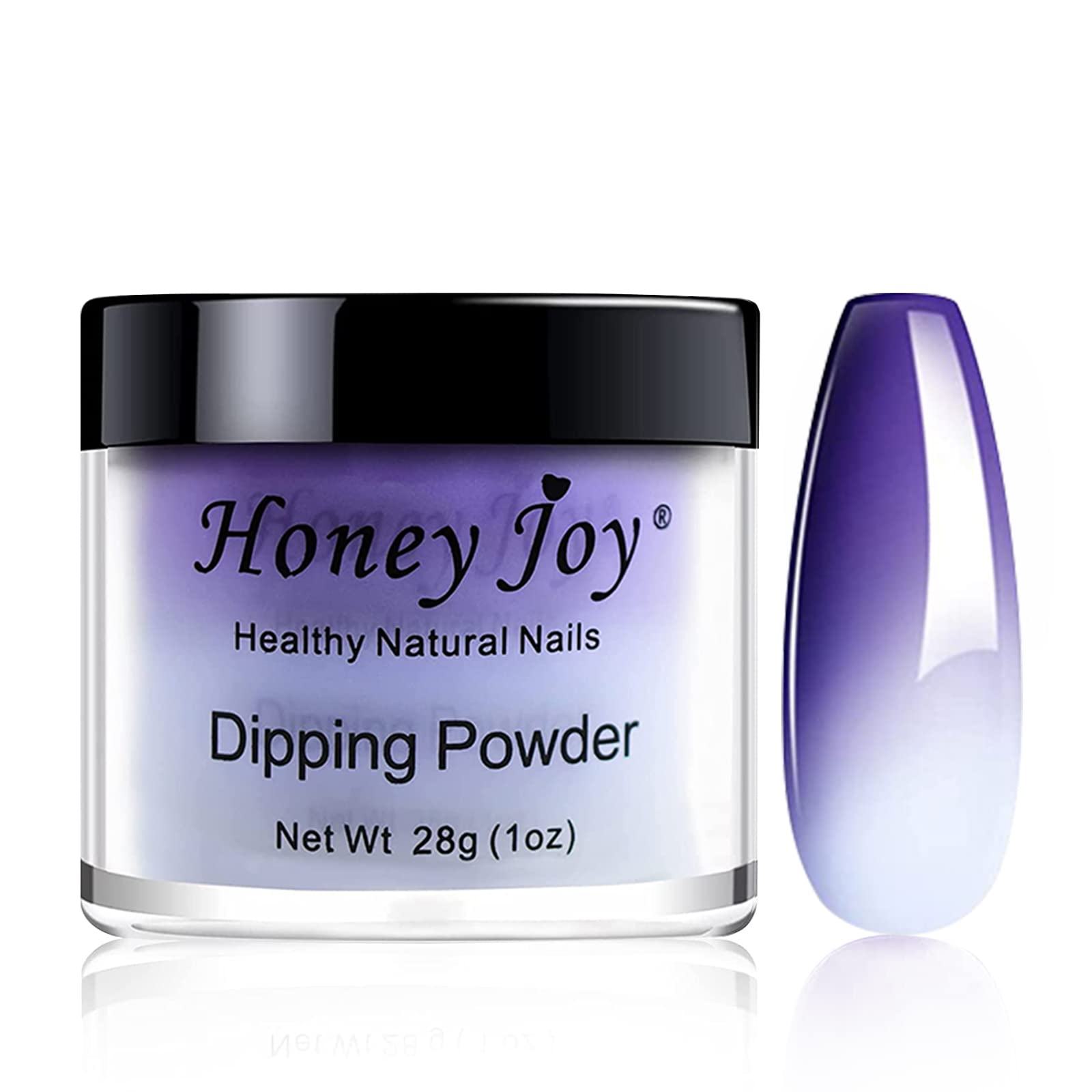 28g/Box Purple & White Thermochromic Dipping Powder for Nails - Long-Lasting No UV Light Needed, Perfect for Salon & Home Manicures (No.3)