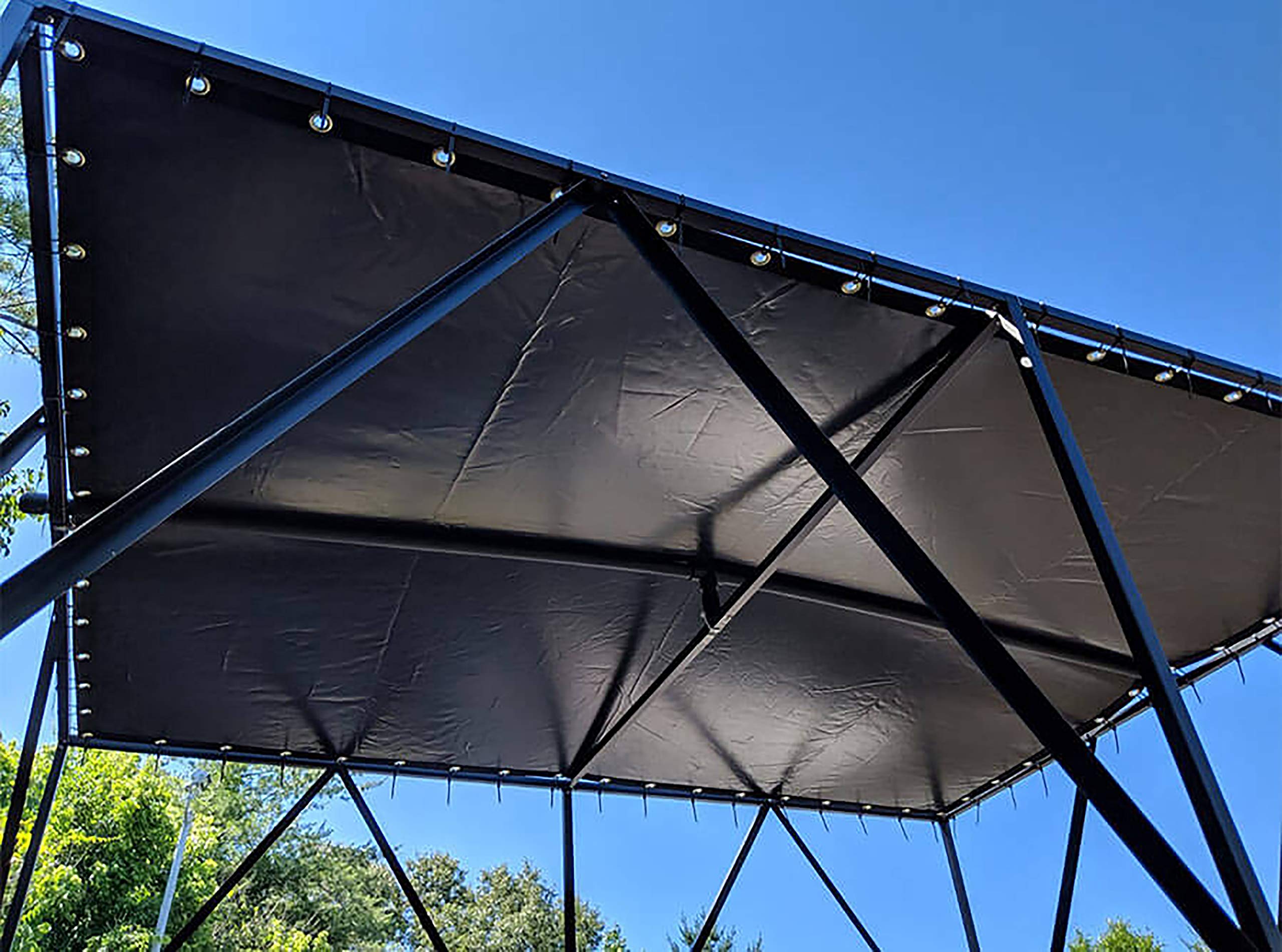 Heavy Duty 18 Oz Waterproof Tarpaulin - UV & Tear Resistant Cover for Roof, Canopy, Camping, Patio, Pool & Boats (10'x12', Red) - Ideal for Outdoor Protection & Emergency Shelter